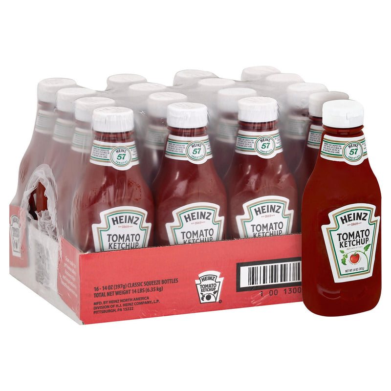 16 BOTTLES Heinz Tomato Ketchup 14 oz Squeeze Catsup French Fries