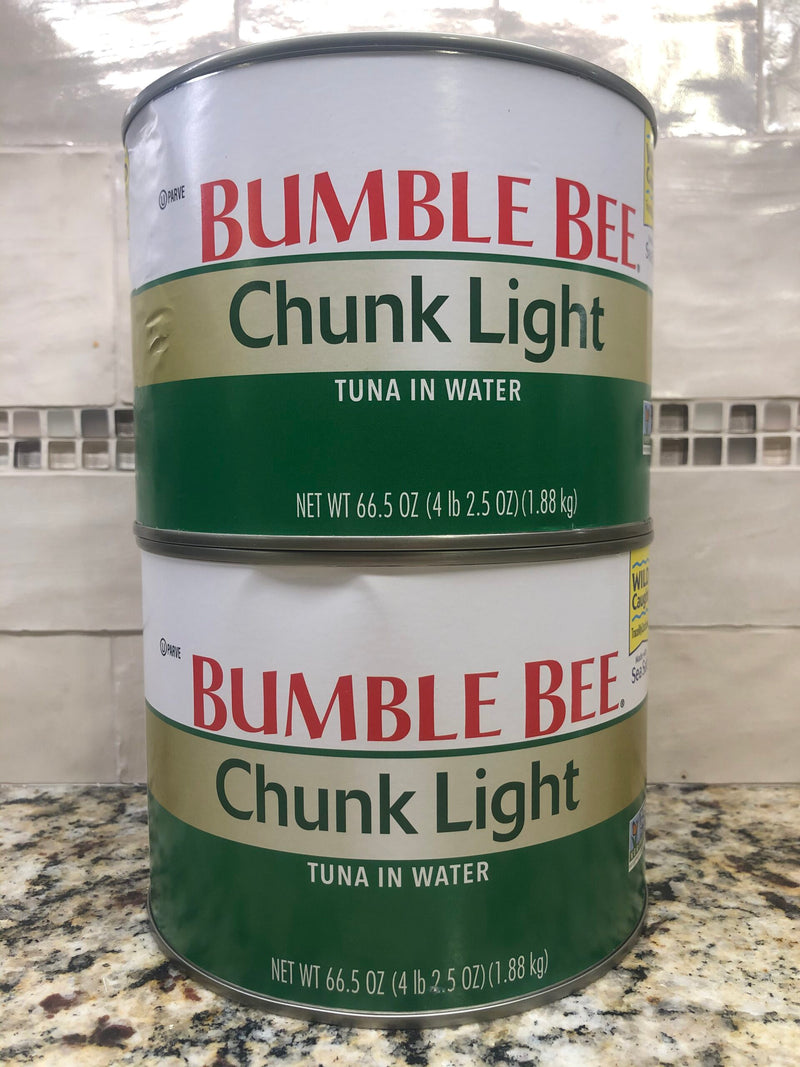 2 LARGE CANS Bumble Bee Chunk Light Tuna in Water 66.5 oz. Can Fish