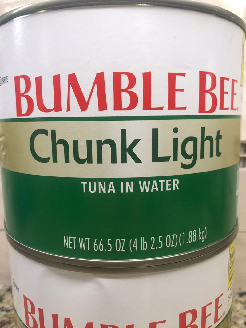 2 LARGE CANS Bumble Bee Chunk Light Tuna in Water 66.5 oz. Can Fish