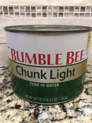 2 LARGE CANS Bumble Bee Chunk Light Tuna in Water 66.5 oz. Can Fish