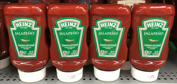 4 BOTTLES Heinz Jalapeno Tomato Ketchup 14 oz Catsup French Fries Hot Spicy