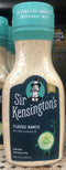 4 BOTTLES Sir Kensington's Classic Ranch 9 oz Dressing Dip Salad