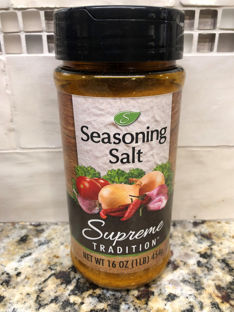 4 JARS Supreme Tradition Seasoning Salt 16 oz fish beef chicken fries