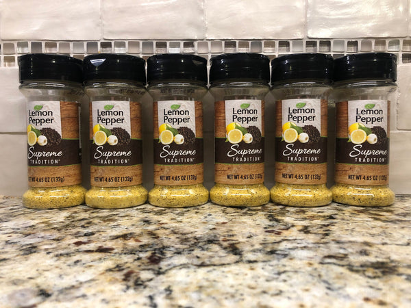 6 JARS Supreme Tradition Lemon Pepper Seasoning 4.65 oz Spice Chicken