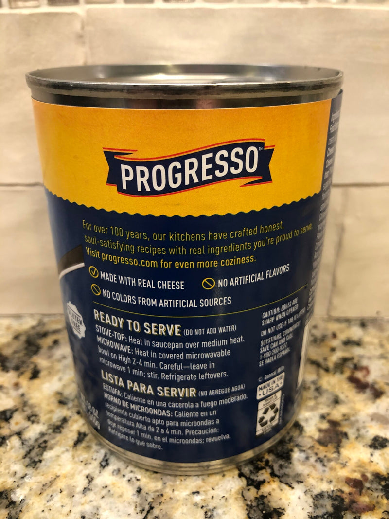 4 CANS Progresso Rich & Hearty Broccoli Cheese with Bacon Soup 18 oz Can