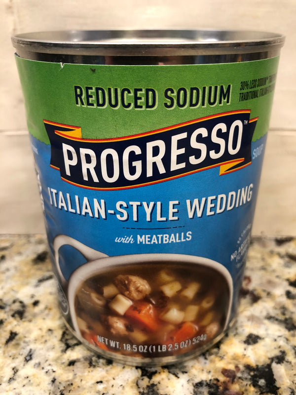 4 CANS Progresso Reduced Sodium Italian Style Wedding Soup 18.5 oz Can Meatballs