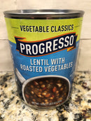 4 CANS Progresso Vegetable Classics Lentil with Roasted Vegetables Soup 19 oz Can