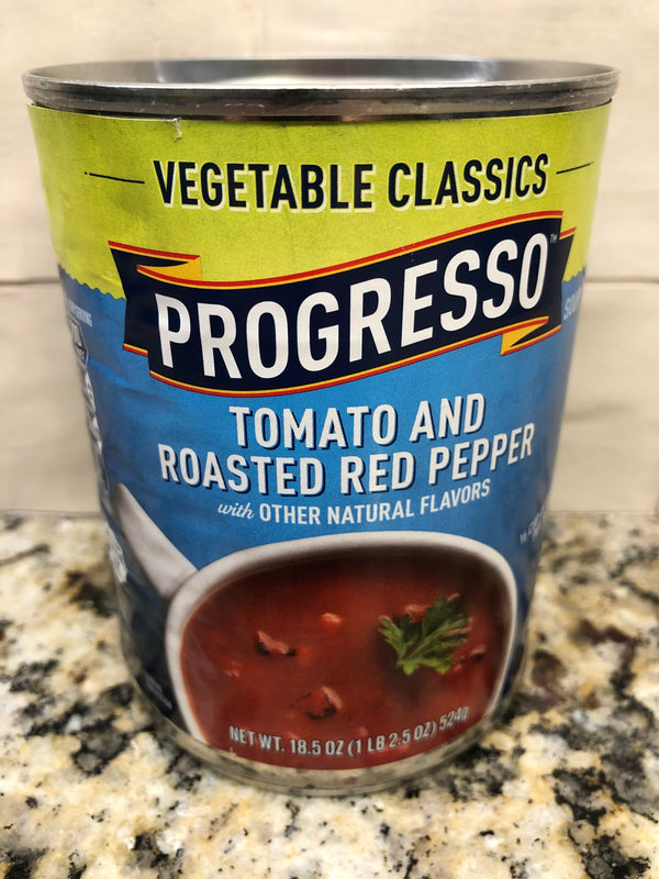 4 CANS Progresso Vegetable Classics Tomato and Roasted Red Pepper Soup 18.5 oz Can