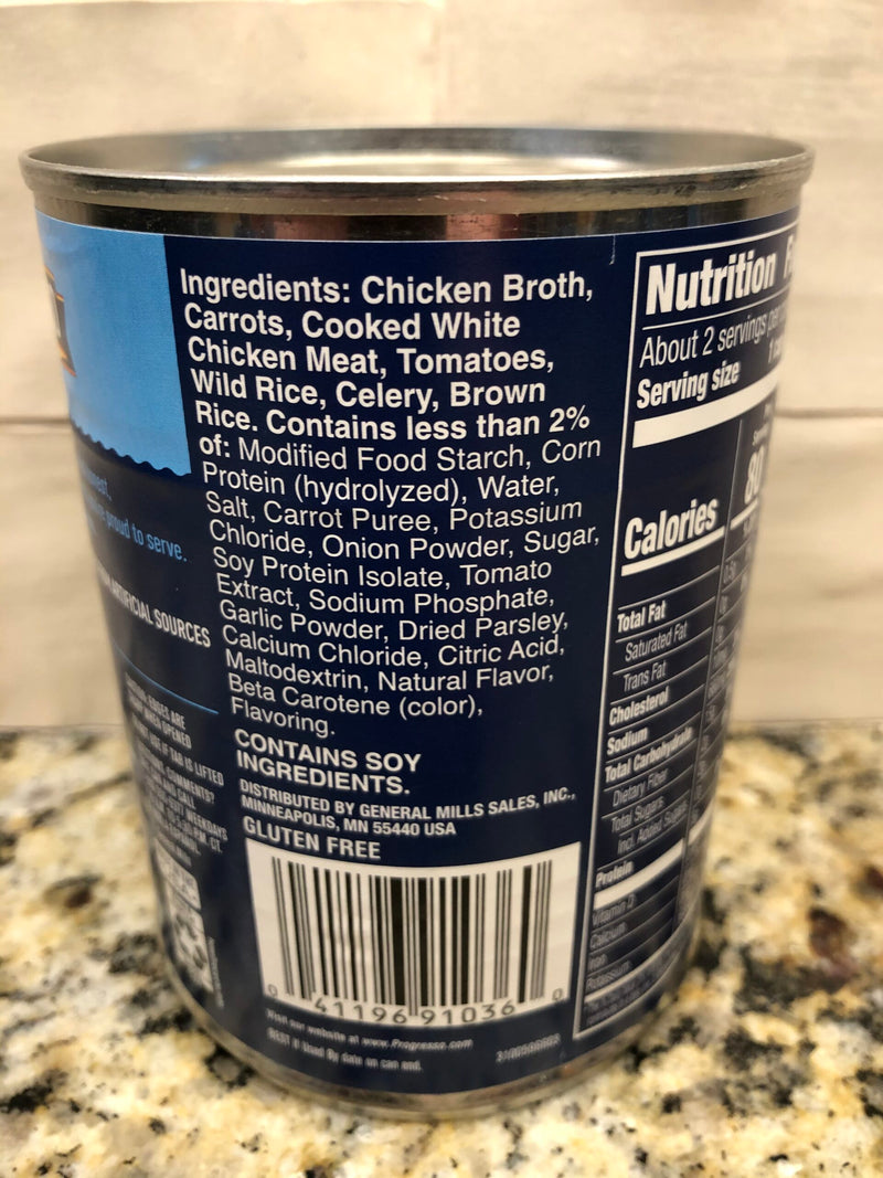 4 CANS Progresso Traditional Chicken and Wild Rice Soup 19 oz Can