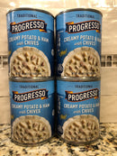 4 CANS Progresso Traditional Creamy Potato & Ham with Chives Soup 19 oz Can