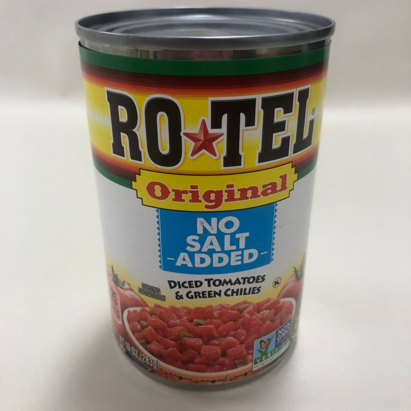 8 ROTEL Original No Salt Added Diced Tomatoes Green Chilies 10 oz Cans RO*TEL