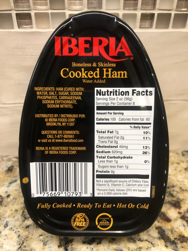 3 Iberia Boneless & Skinless Cooked Canned Ham 16oz (1LB.) dak picnic THREE