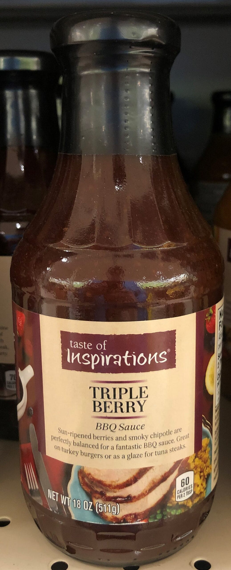 Taste of Inspirations Triple Berry BBQ Sauce 18 oz Barbecue Pork Beef Chicken