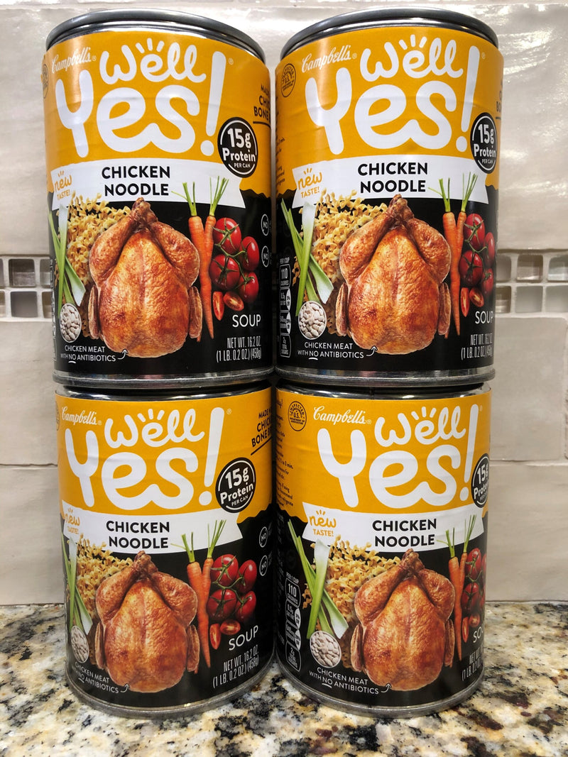 4 CANS Campbell's Well Yes! Chicken Noodle Soup 16.2 oz. Can