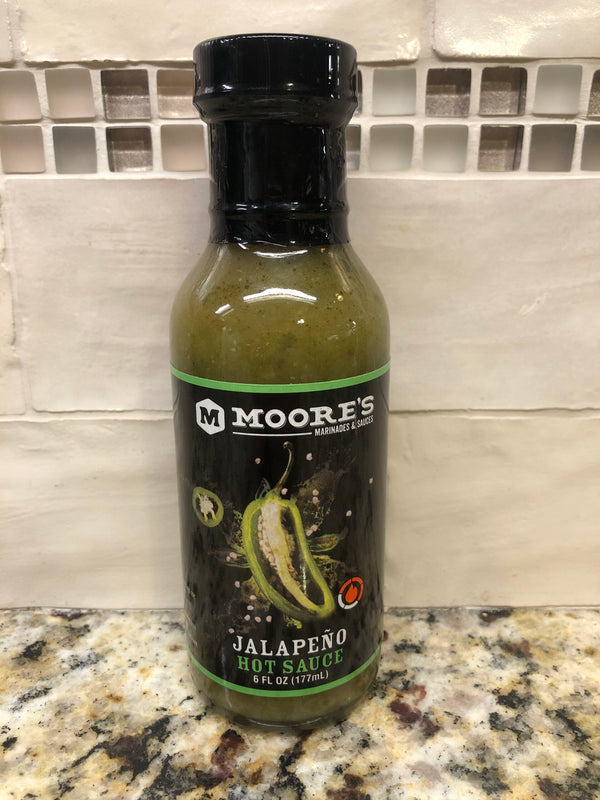 Moore's Spicy Jalapeño Hot Sauce 6 Oz Marinade Pepper Pork Cheese