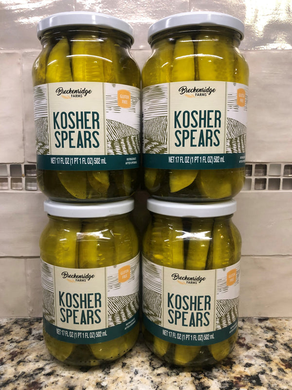 4 JARS Breckenridge Farms Kosher Dill Pickle Spears 17 oz Jar Sandwich