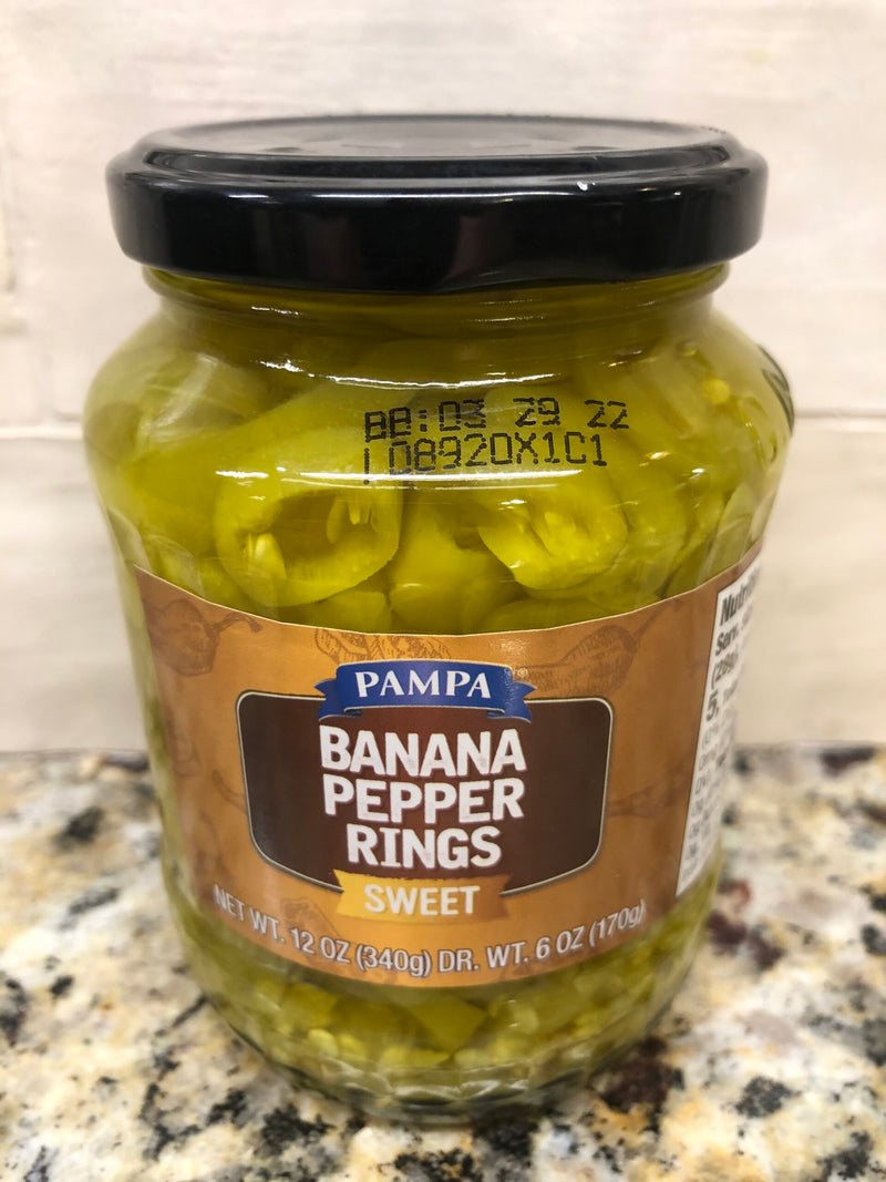 4 JARS Pampa Sweet Banana Pepper Rings 12 oz Jar Salad Sub Sandwich