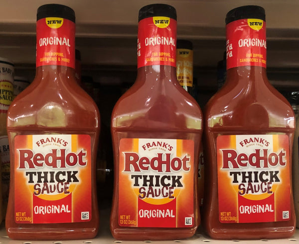 3 BOTTLES Frank's Red Hot Original Thick Sauce 13 oz Chicken Dip Wings