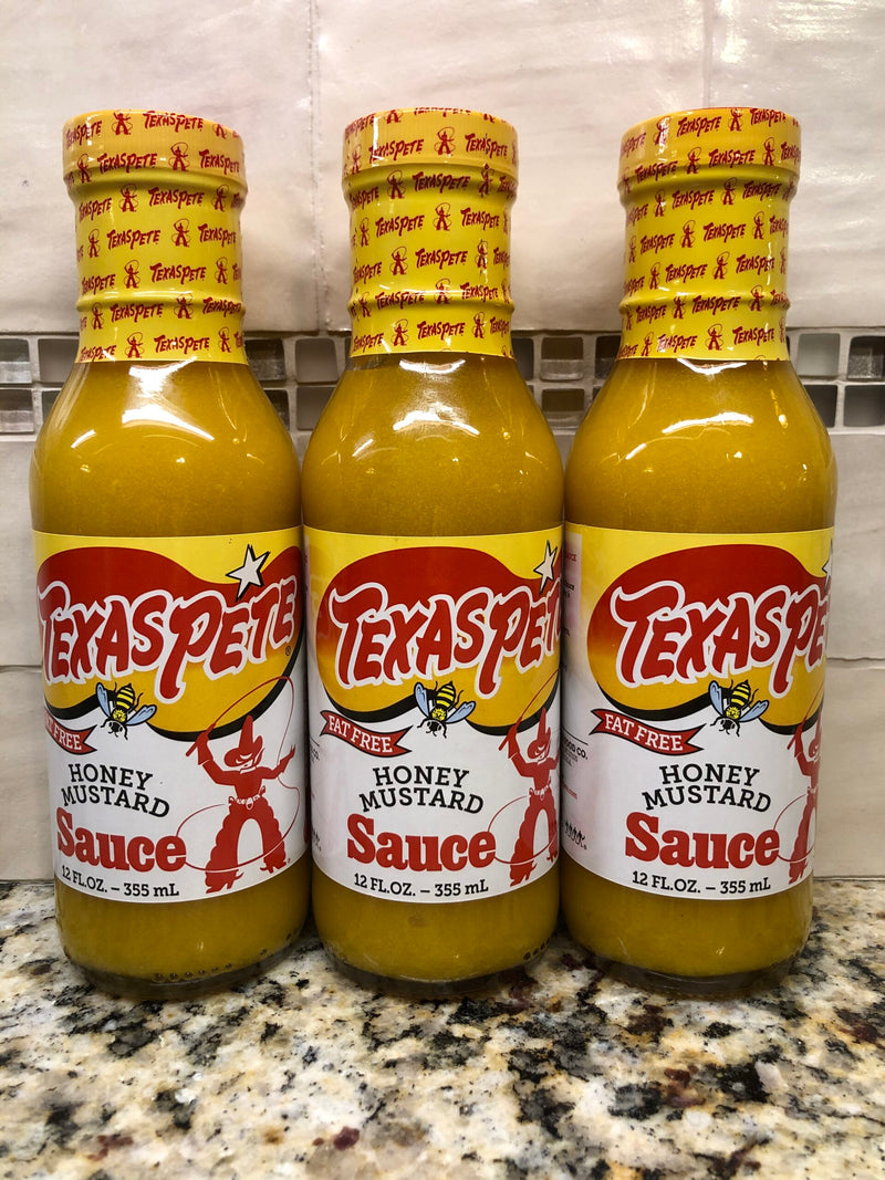 3 BOTTLES Texas Pete Honey Mustard Dipping Sauce Chicken Dressing FREE SHIP