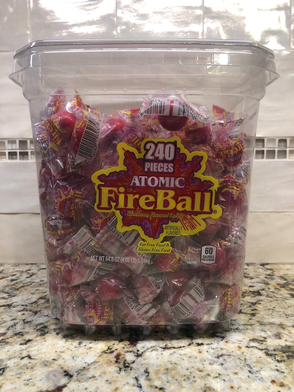 240 Count Atomic Fireball 64.8 oz Cinnamon Flavored Hard Candy Jawbreaker