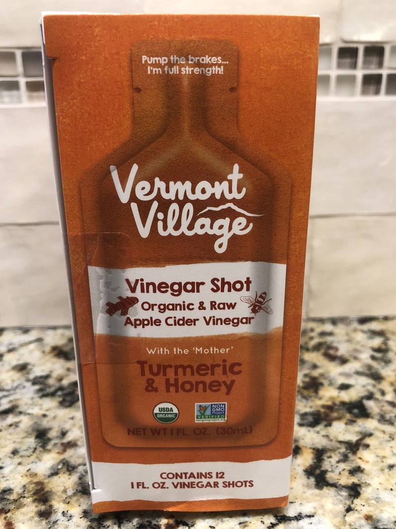 12 Vermont Village Organic Turmeric and Honey Sipping Vinegar Shot 1oz