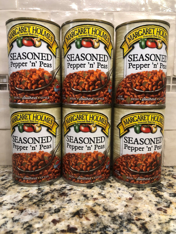 6 CANS Margaret Holmes Southern Style Seasoned Pepper ‘n Peas 15 oz Can