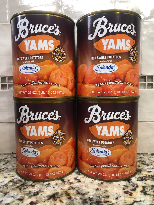 4 CANS Bruce's Yams Cut Sweet Potatoes In Splenda 29 Oz No added sugar