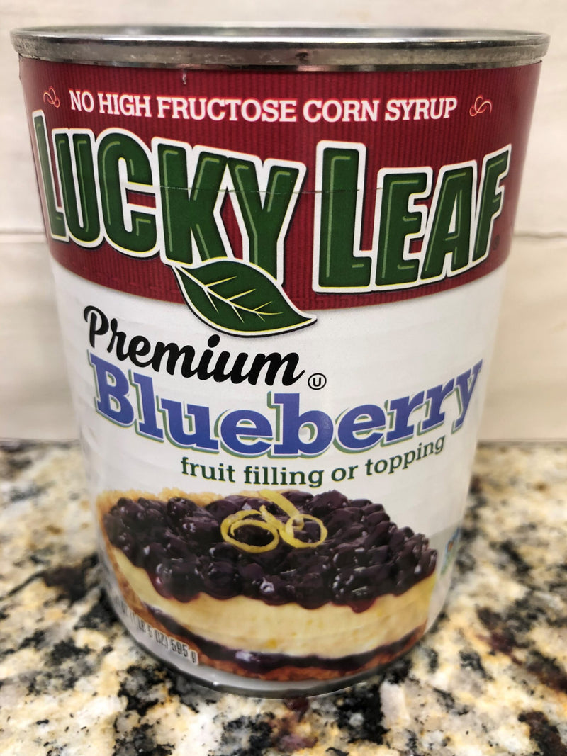 4 CANS Lucky Leaf Premium Blueberry Fruit Filling & Topping 21 oz Can Pie