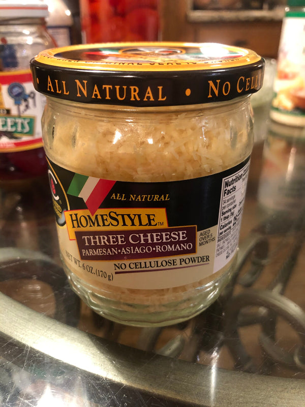 4C HomeStyle Three Cheese Grated Parmesan Asiago Romano 6 oz Jar Spaghetti