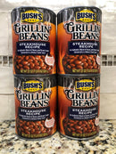 4 CANS Bush's Grillin' Baked Beans Steakhouse Recipe 22 oz Navy White