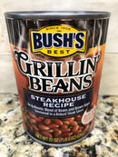 4 CANS Bush's Grillin' Baked Beans Steakhouse Recipe 22 oz Navy White