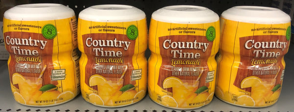 4 PACK Country Time Lemonade Powder Flavored Drink Mix 19 oz Container