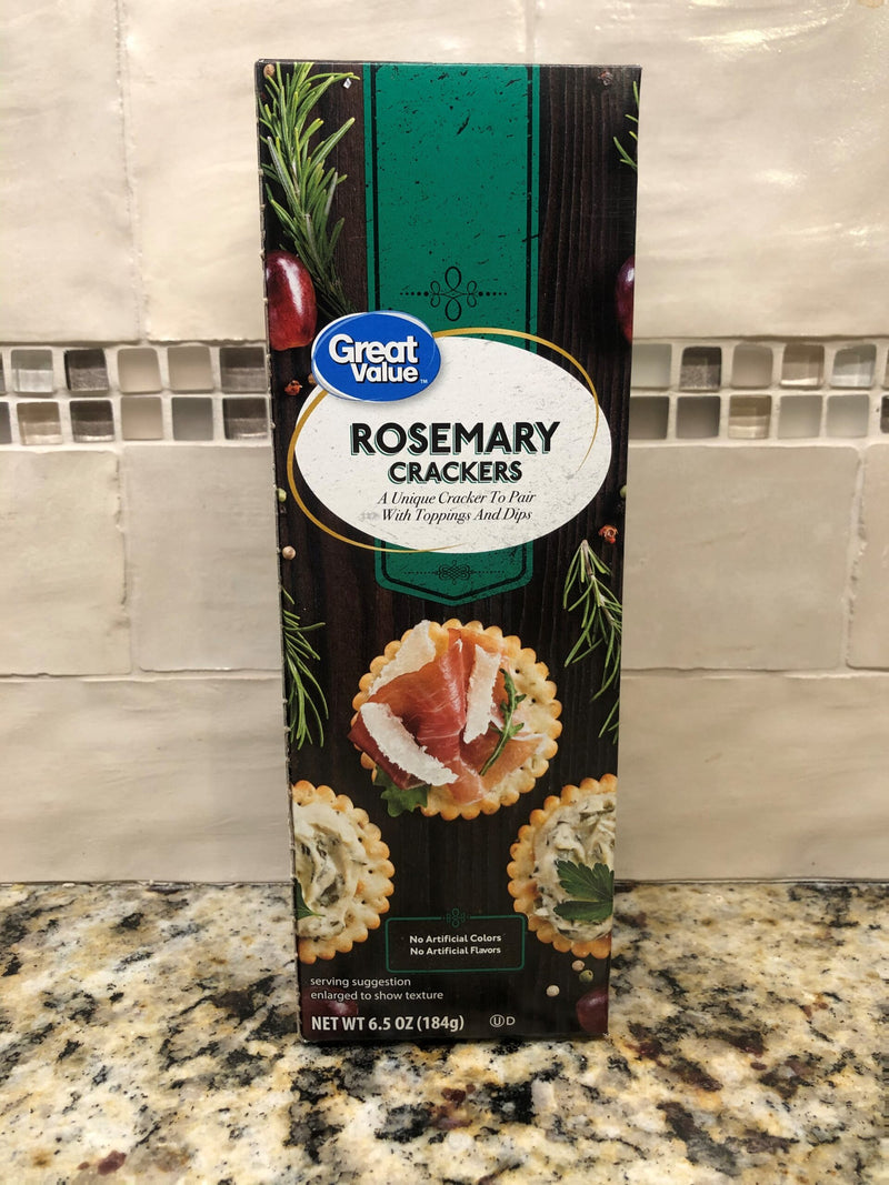 4 packs Great Value Rosemary Crackers 6.5 oz Box Round Cheese Party