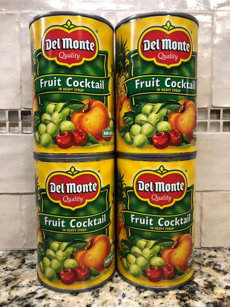 4 CANS Del Monte Fruit Cocktail 15.25 oz can Peach Pear Grape