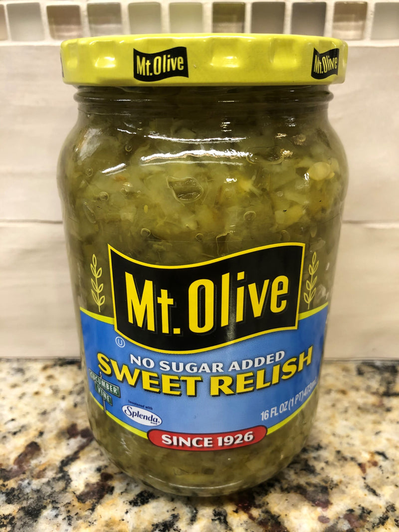 3 JARS Mount Olive Pickle Sweet Relish 16 oz Mt No Sugar Added Splenda