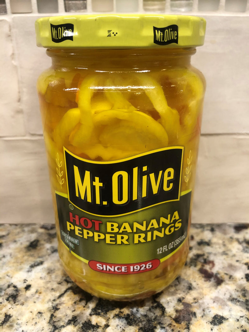 3 JARS Mount Olive Hot Banana Pepper Rings 12 oz Mt Pickle Sub Sandwich