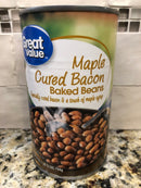 3 CANS Great Value Maple Cured Bacon Baked Beans 28 oz Seasoned Maple