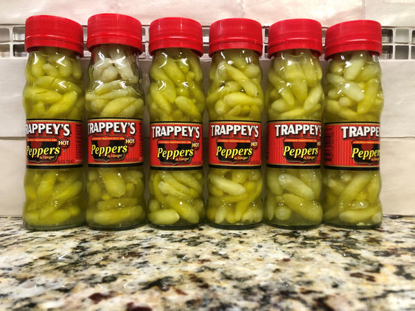 6 BOTTLES Trappey's Hot Peppers In Vinegar 4.5 oz Tabasco Sauce Beans Greens