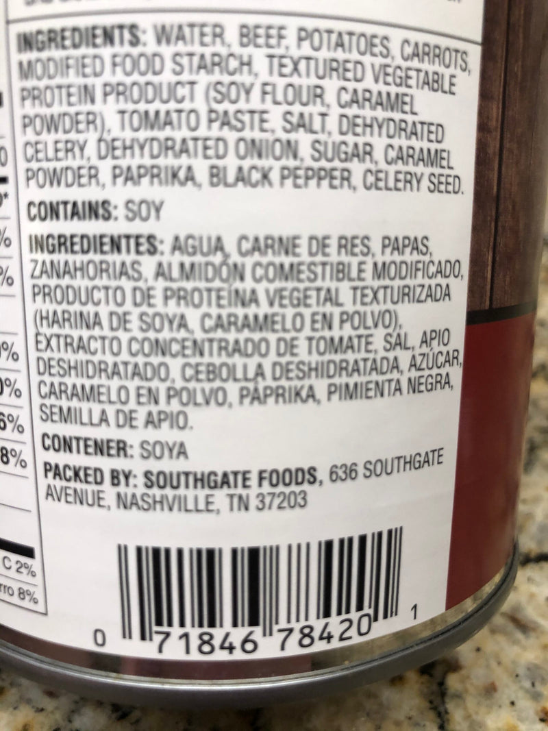 4 CANS Southgate Beef Stew 20 oz Can Brunswick Pie ESTOFADO de res