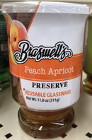 Braswell's Peach Apricot Preserves 11 oz Jar with Leave Jam Jelly Useable Cup