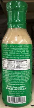 Braswell's Creamy Vidalia Onion Salad Dressing 12 oz Bottle Vinaigrette Dip