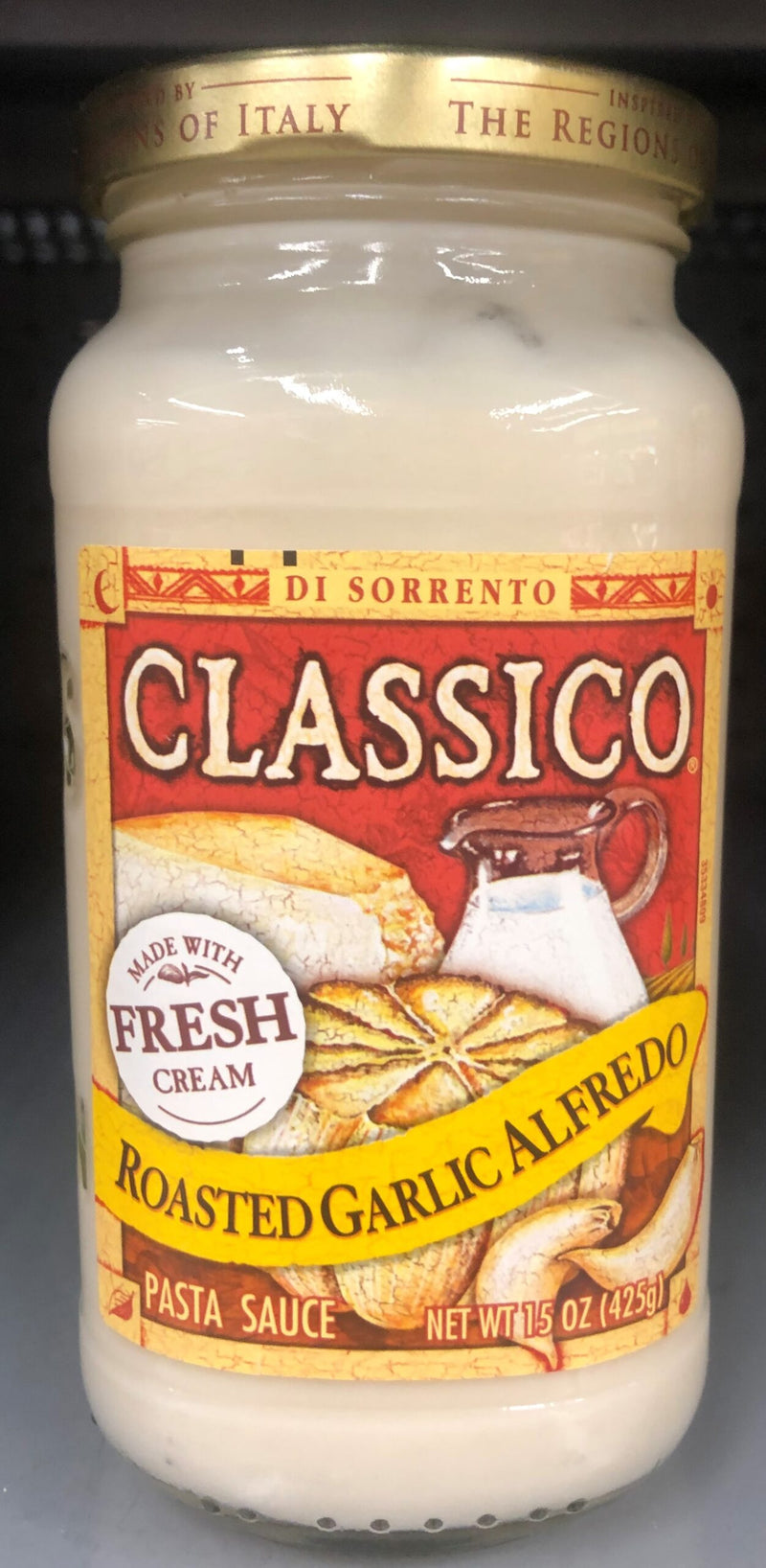 3 JARS Classico Roasted Garlic Alfredo Pasta Sauce 15 oz Jar Spaghetti Creamy Cheese