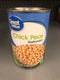 6 CANS Great Value Garbanzos Chick Peas 15.5 oz Can humus salad