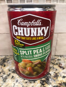 4 Campbell's CHUNKY HR Split Pea & Ham Natural Smoke Flavor Soup 18.8 oz Cans