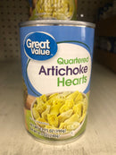 6 CANS Great Value Quartered Artichoke Hearts 13.75 oz Can pizza salad