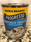 4 CANS Progresso Rich & Hearty Cheese Tortellini with Spinach Soup 18.5 oz Can