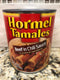 4 BIG CANS Hormel Beef in Chili Sauce Tamales 28 Oz Can Corn Meal Peppers