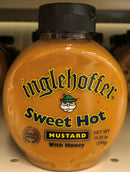 4 BOTTLES Inglehoffer Sweet Hot Mustard 10 Oz Squeezable Bottle Hot Dog Meat