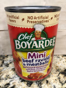 6 CANS Chef Boyardee Mini Beef Ravioli and Meatballs Pasta 15 Oz Can