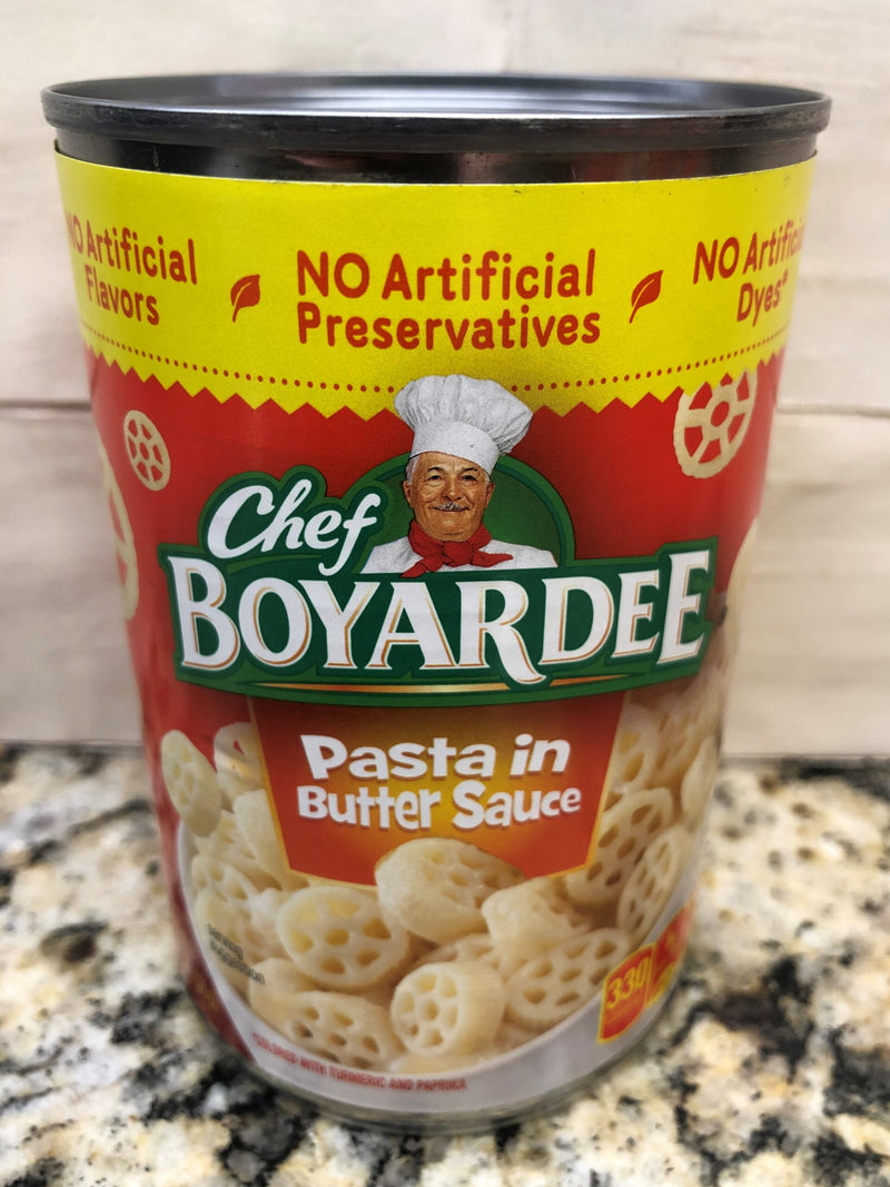 6 CANS Chef Boyardee Pasta in Butter Sauce 15 Oz Can Wheels